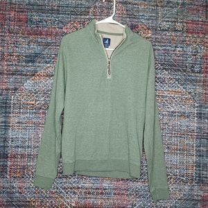 Johnnie-O Men’s Heathered Green Q-zip pullover